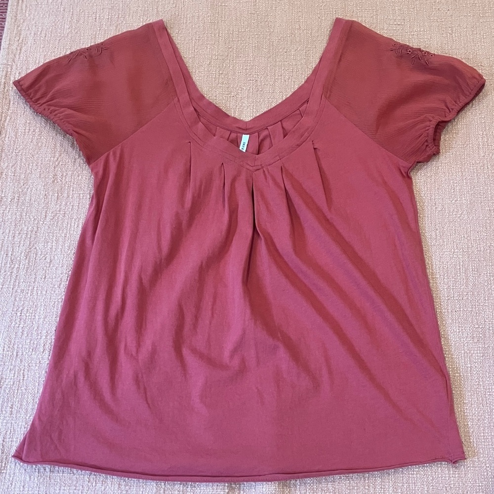 Kimchi Blue small wm’s Terracotta Short Sleeve v neck Top